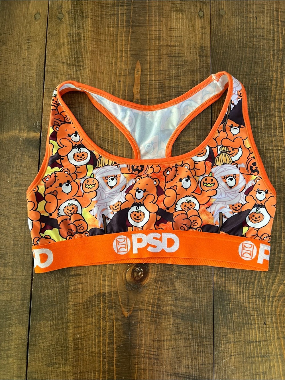 PSD x Care Bears Halloween Sports Bra 
Size Medium Trick or Treat Bear